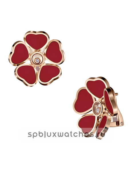 Серьги-клипсы Chopard Happy Hearts Flowers Earclips 84A085-5811