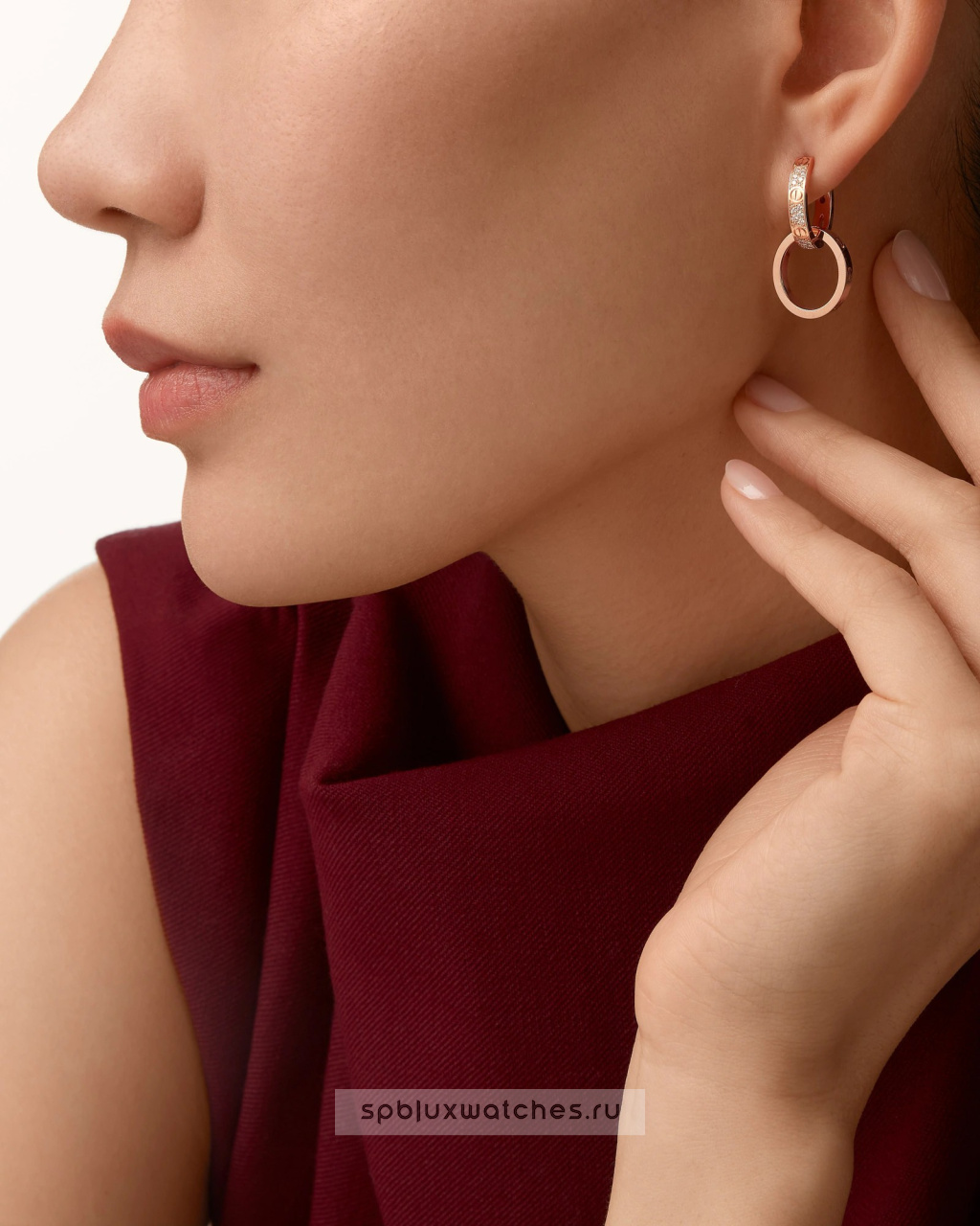 Серьги Cartier Love Earrings Multiwear Half-Paved N8515240