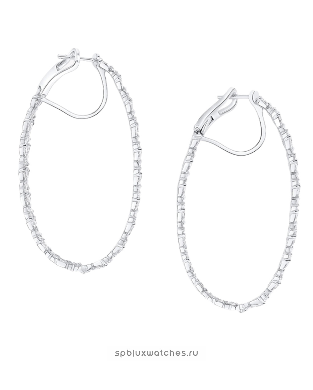 Серьги Graff Classic Butterfly Diamond Oval Hoop Earrings RGE1984