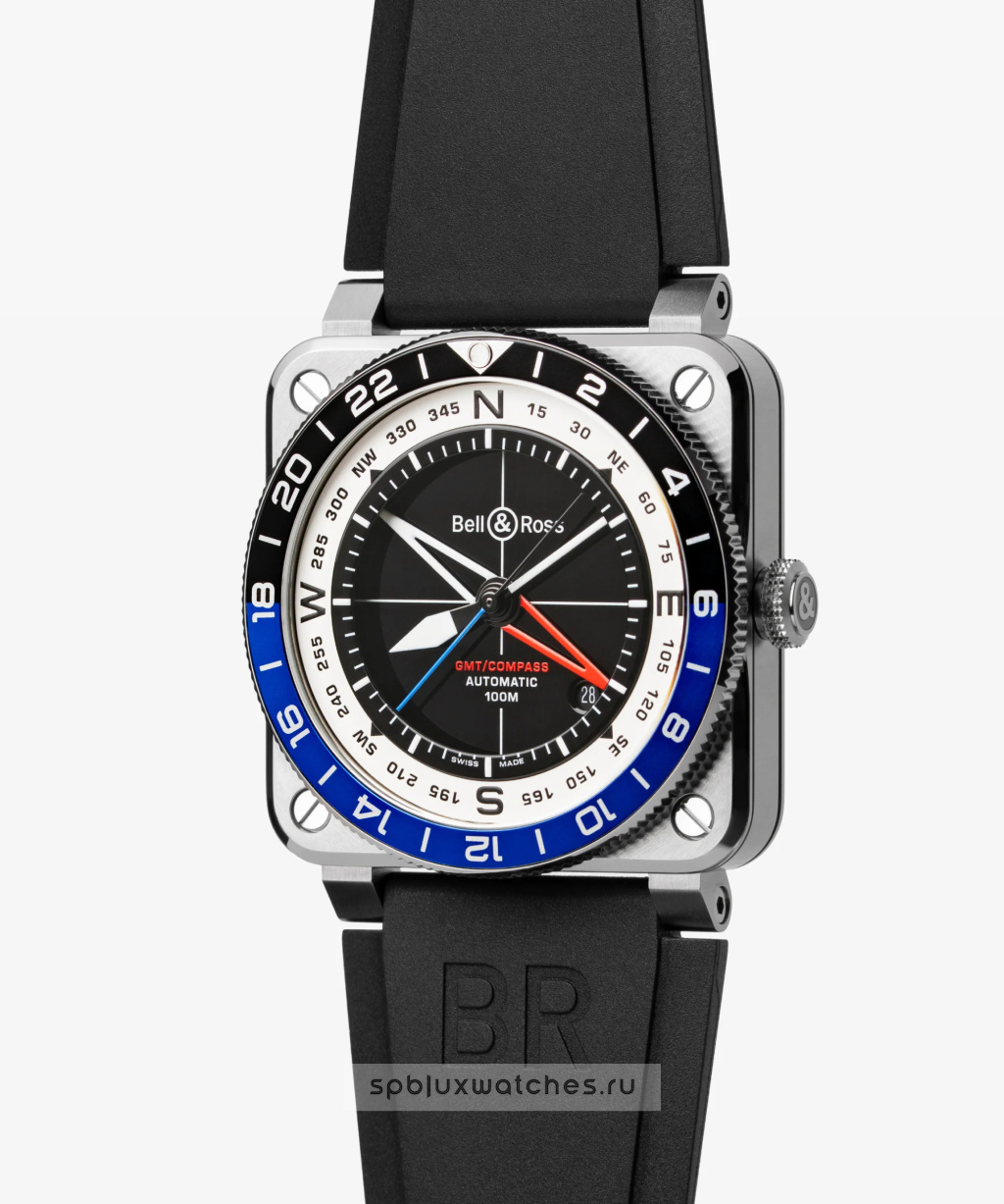 Bell & Ross BR-03 GMT Compass 42 mm BR0393-COM-ST/SRB
