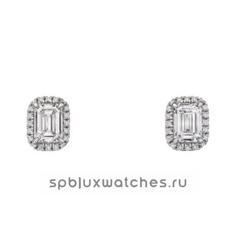 Серьги Cartier Destinee Stud Earrings, 2 Emerald-Cut Diamonds, Paved N8515288