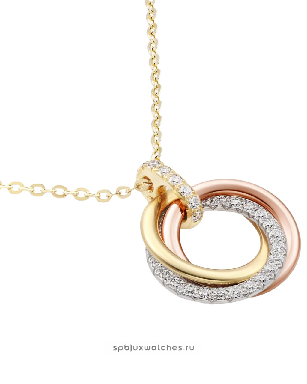 Подвеска Cartier Trinity Half-Paved Pendant Small Model B7224849