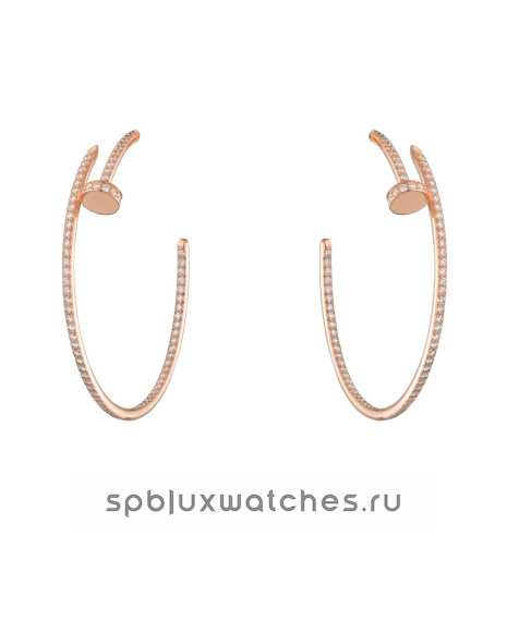 Серьги Cartier Juste un Clou Paved Hoop Earrings Large Model N8515009