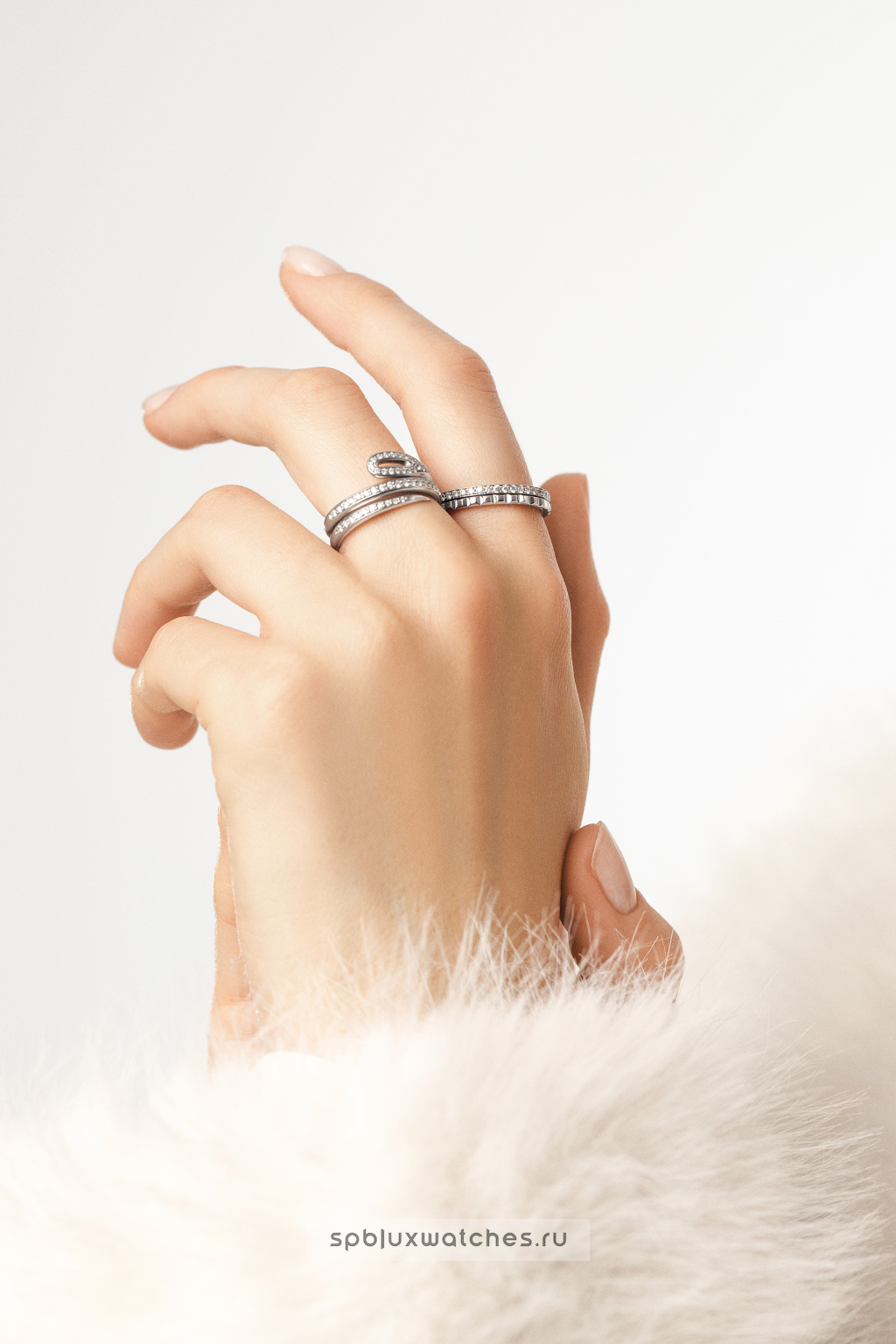 Кольцо "Кащеева игла". Half Pave. RN010103