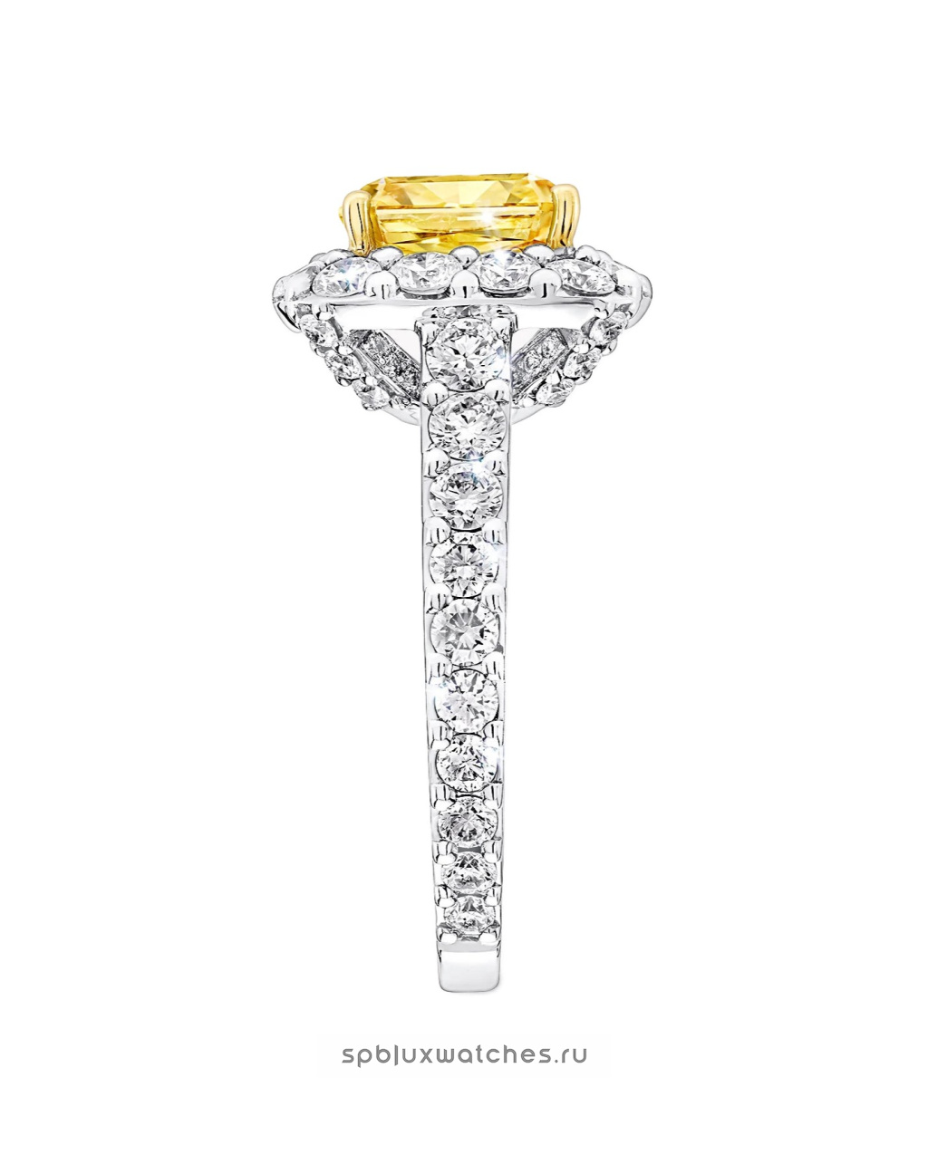 Кольцо для помолвки Graff Icon Radiant Cut Yellow and White Diamond Engagement Ring RGR734