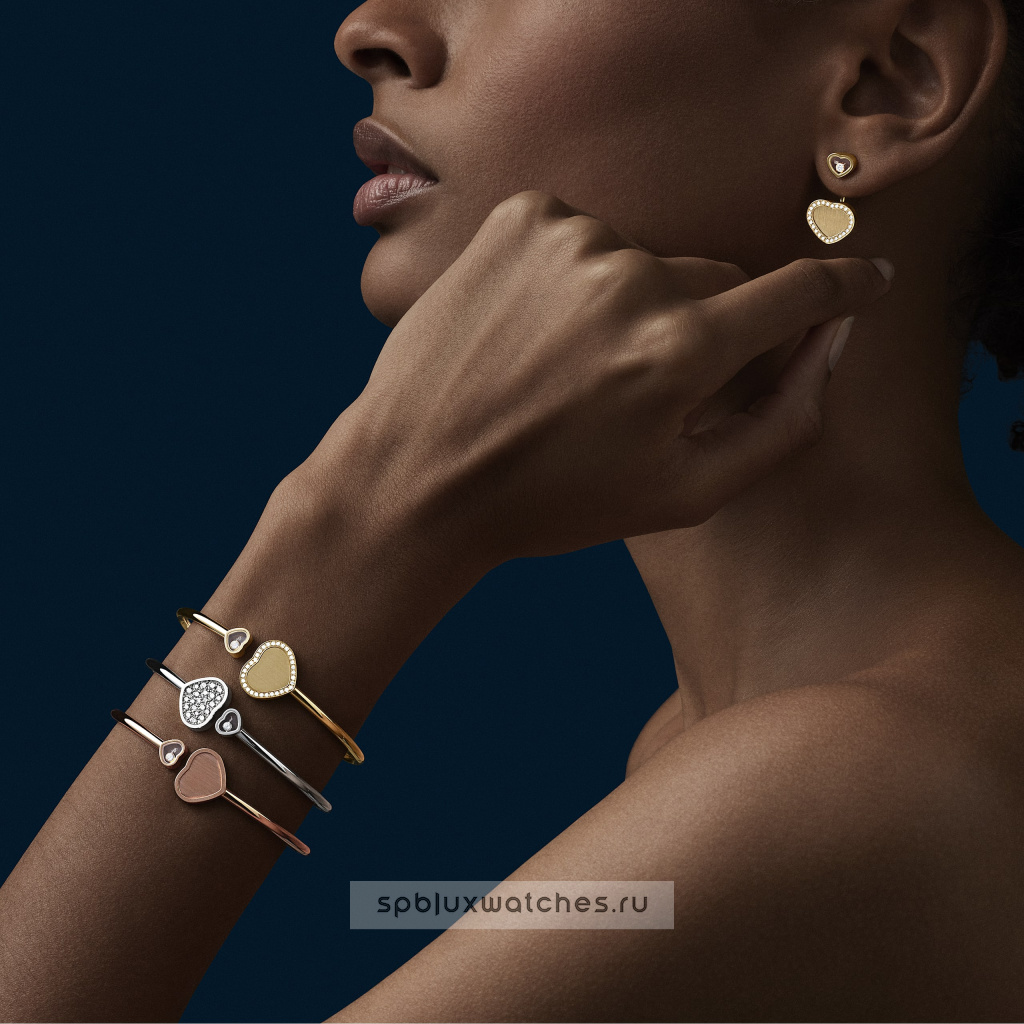 Браслет Chopard Happy Hearts Golden Hearts Bangle 85A107-0920