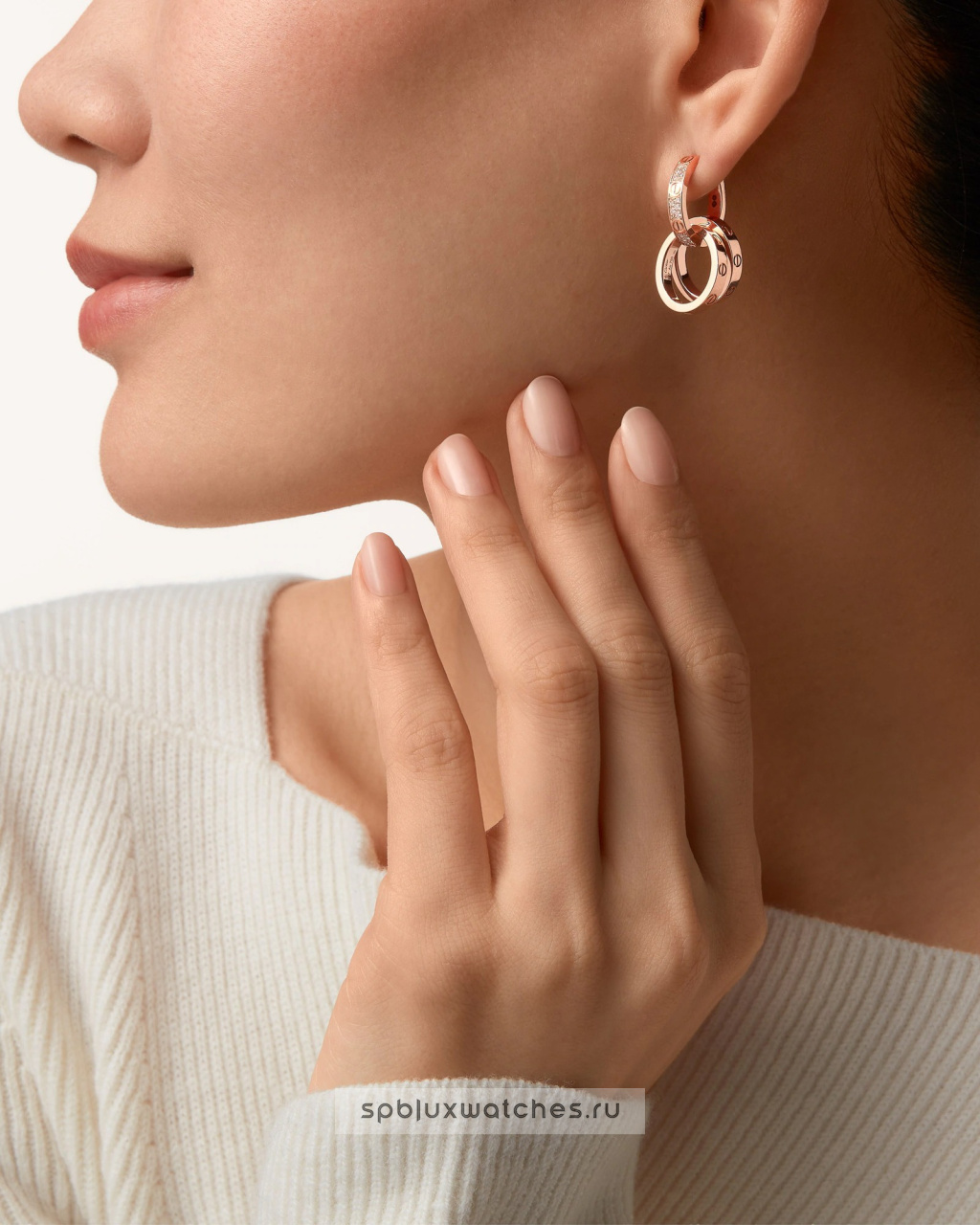 Серьги Cartier Love Earrings Multiwear Half-Paved N8515240