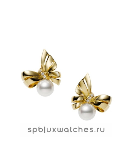 Серьги Mikimoto Jeux de Rubans Pierced Earrings PE-1701PK