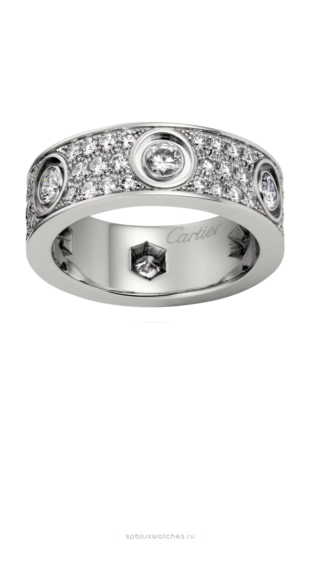 Cartier pave love ring sale