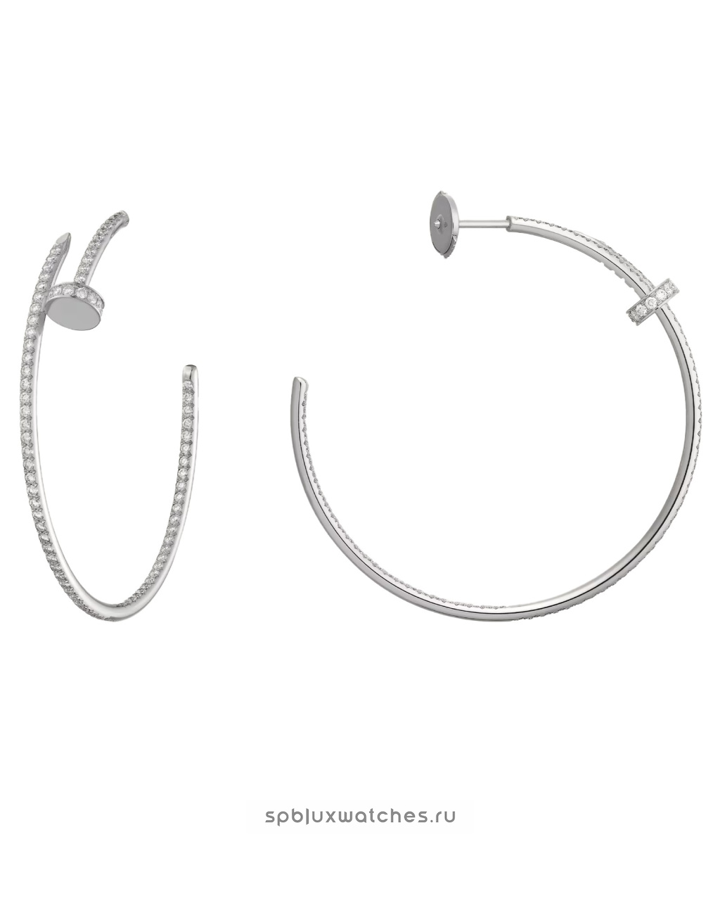 Серьги Cartier Juste un Clou Paved Hoop Earrings Large Model N8515008