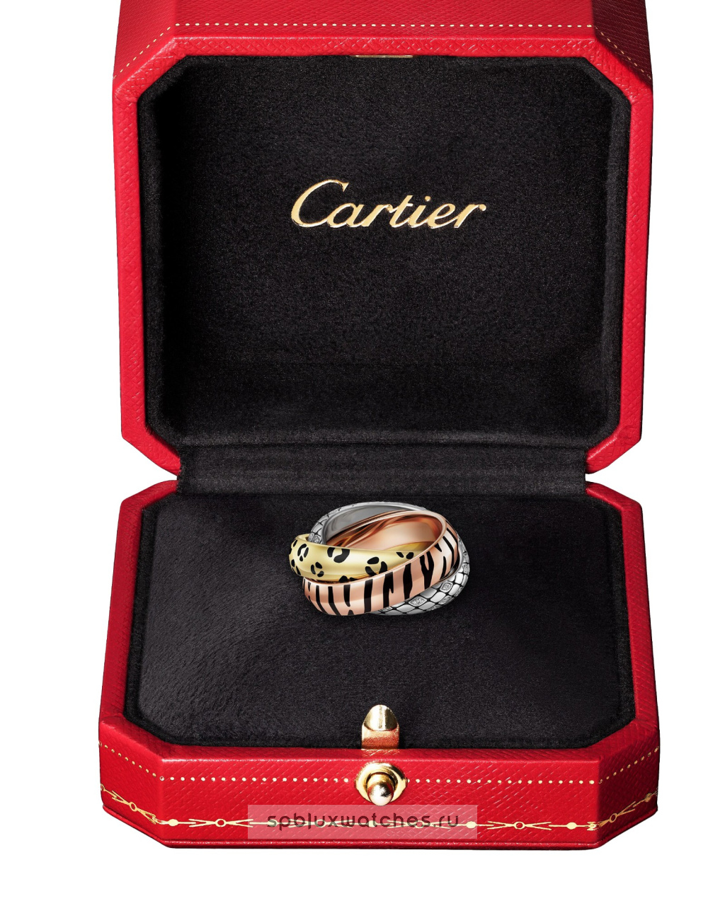 Кольцо Cartier Trinity Half-Paved Lacquer Ring B4241700