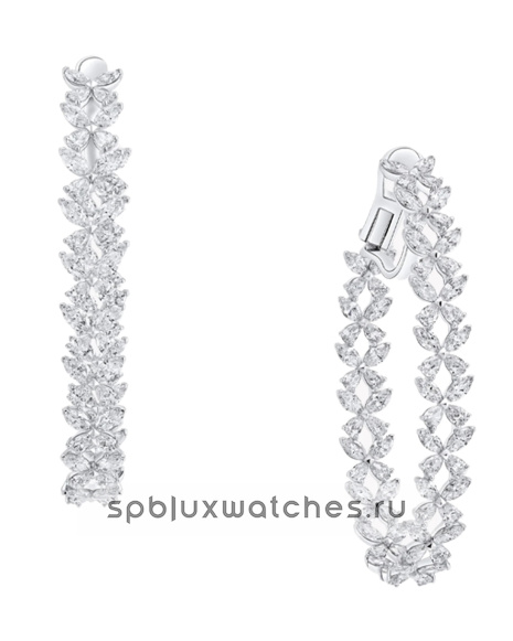 Серьги Graff Classic Butterfly Diamond Oval Hoop Earrings RGE1984