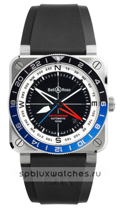 Bell & Ross BR-03 GMT Compass 42 mm BR0393-COM-ST/SRB