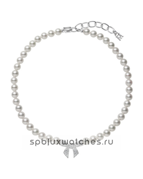 Колье Mikimoto Bow Charm Pearl Necklace KZ-1757GZ