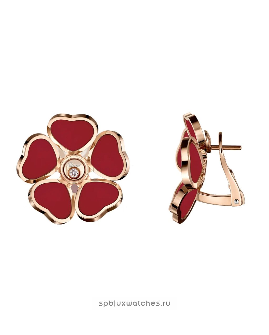 Серьги-клипсы Chopard Happy Hearts Flowers Earclips 84A085-5811