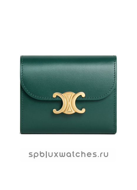 Кошелек Celine Triomphe Green Leather