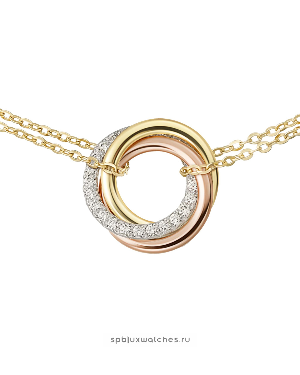 Браслет Cartier Trinity On Chain Diamonds Bracelet B6069815