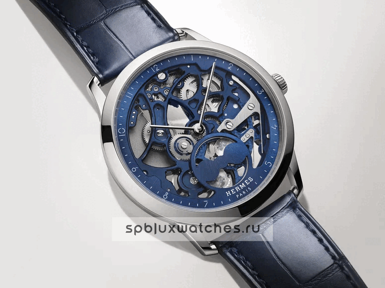 Hermes Slim d’Hermès Squelette Lune Blue 39.5 mm 408379WW00