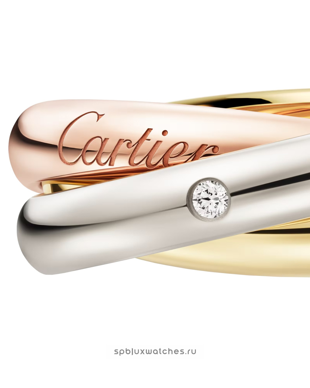 Кольцо Cartier Trinity 5 Diamonds Ring Classic Model B4236400
