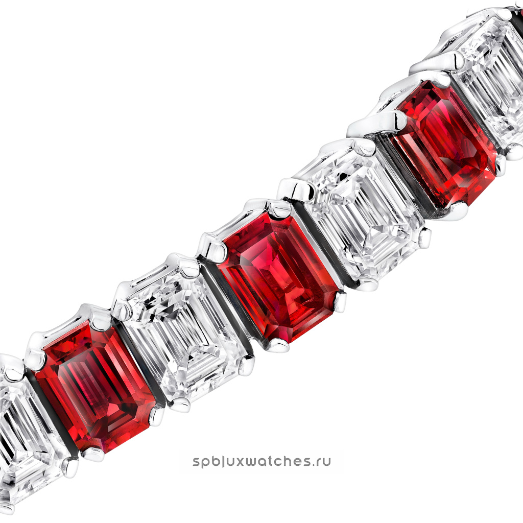 Браслет Graff Classic Graff Emerald Cut Ruby and Diamond Bracelet RGB620