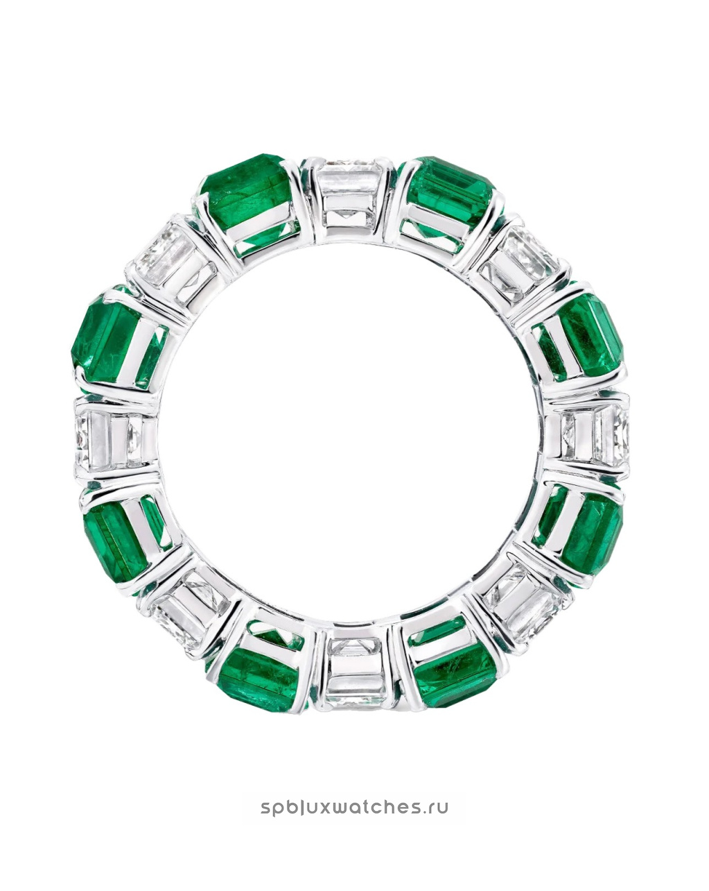 Обручальное кольцо Graff Classic Graff Emerald Cut Emerald and Diamond Wedding Band RER1031