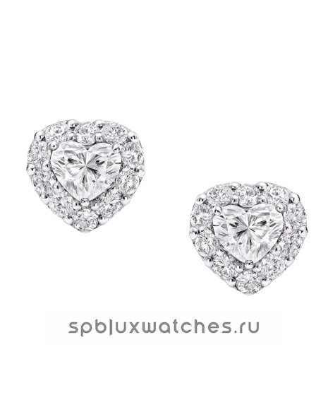 Пусеты Graff Icon Heart Shape Diamond Stud Earrings RGE1349