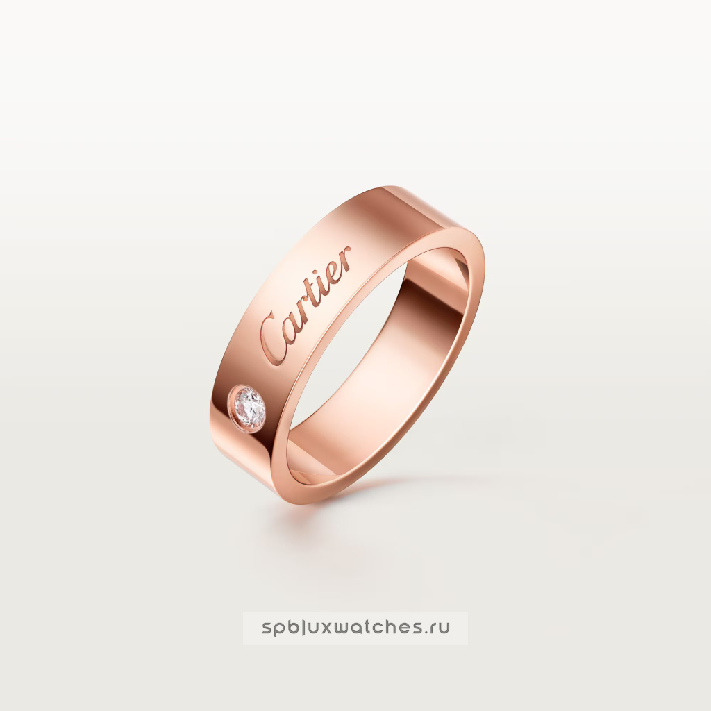 Кольцо Cartier C de Cartier Wedding Ring, 5 mm Width, 1 Diamond B4243700