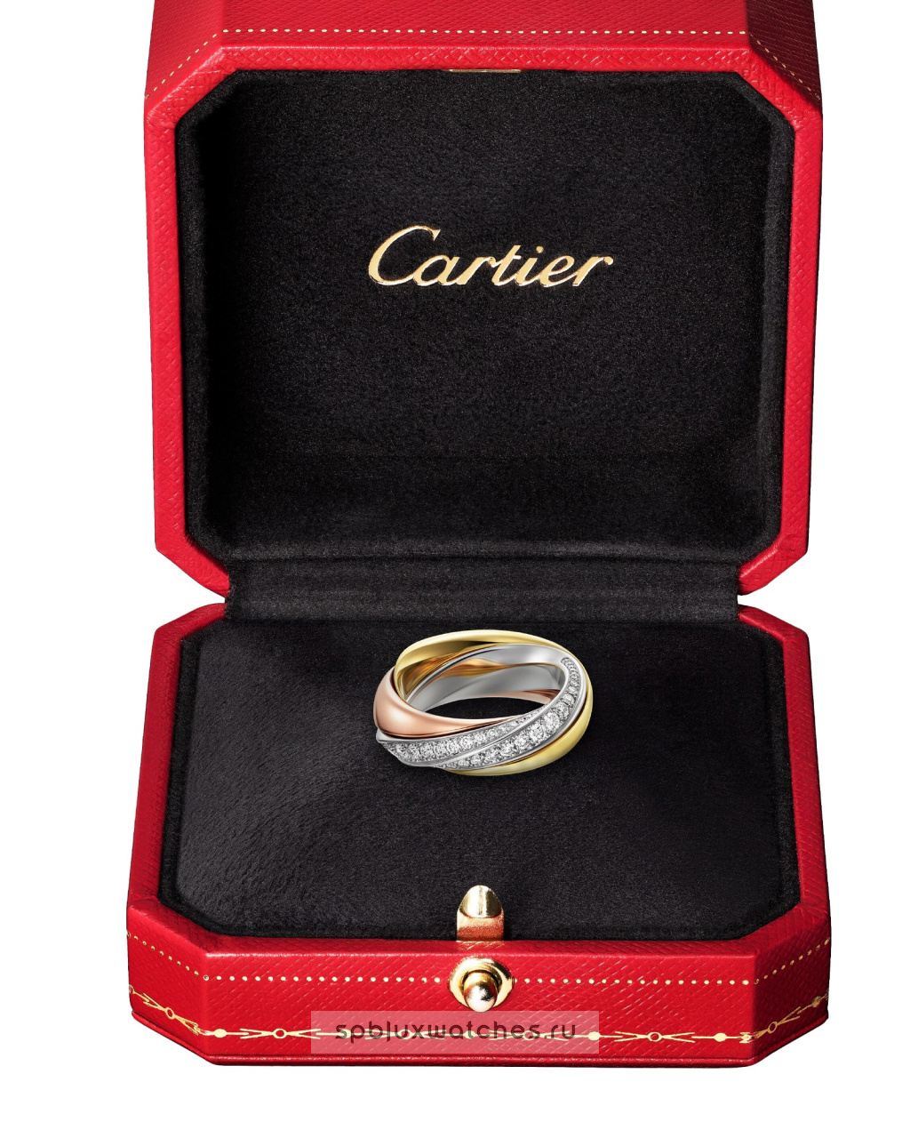 Кольцо Cartier Trinity Half-Paved Ring B4240800