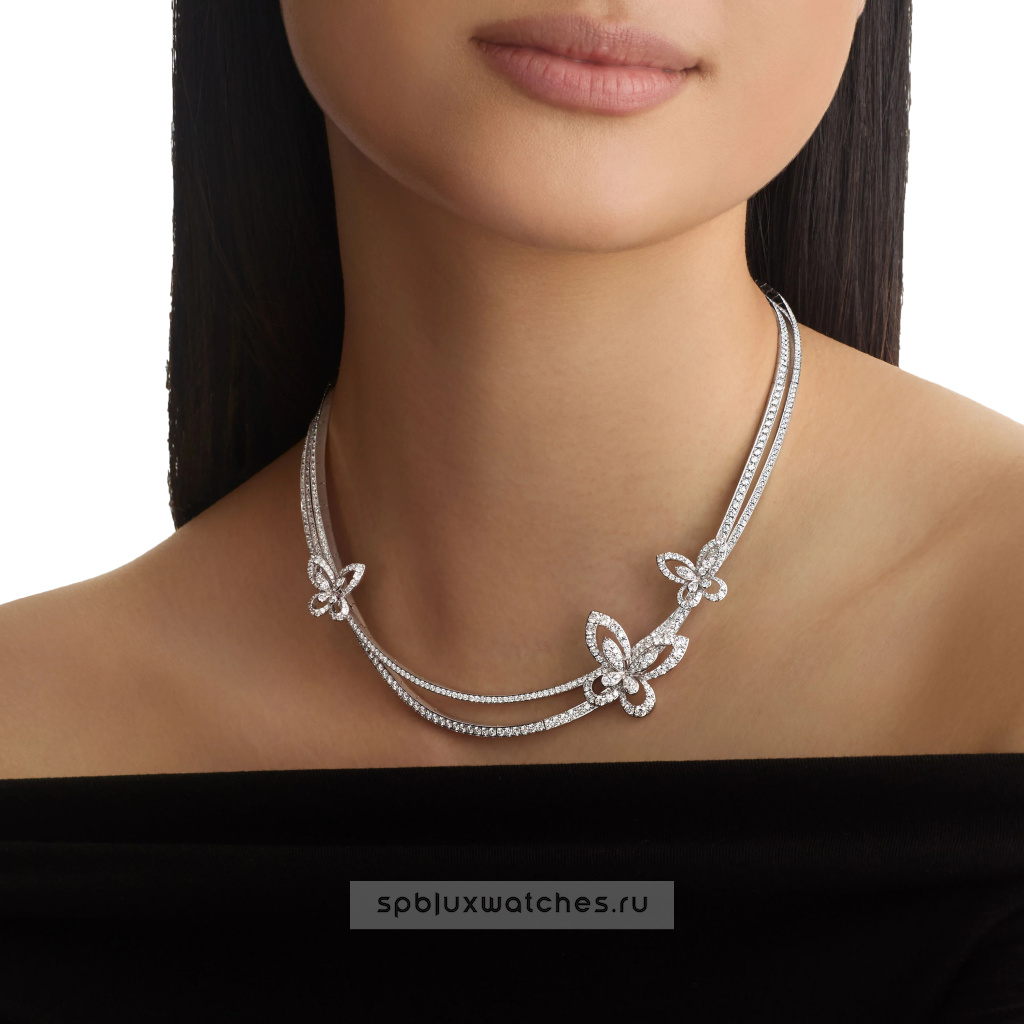 Колье Graff Butterfly Silhouette Diamond Double Row Necklace RGN766