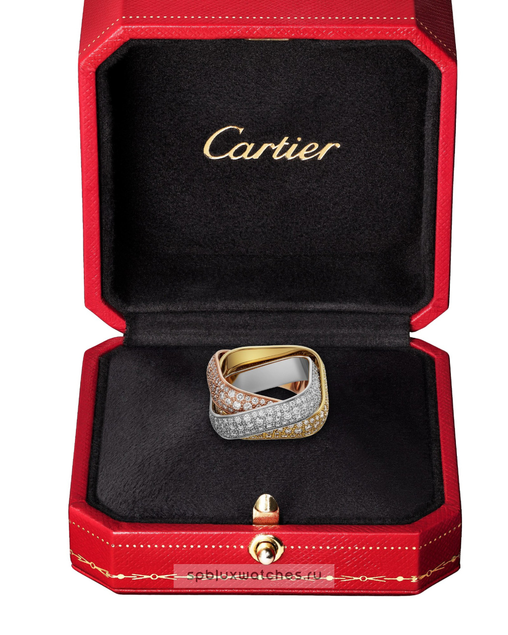 Кольцо Cartier Trinity Paved Cushion-Shaped Ring Large Model N4801600