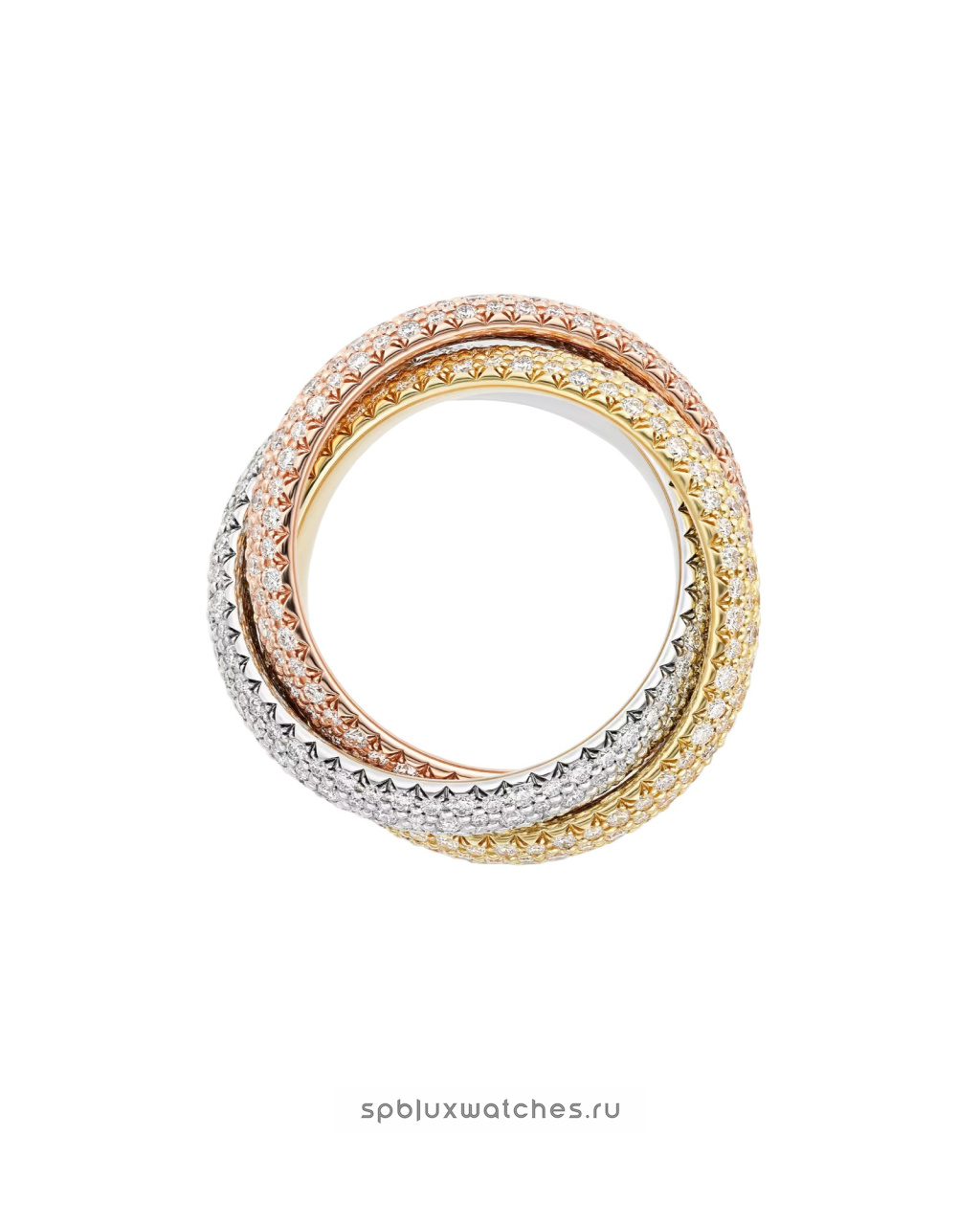 Кольцо Cartier Trinity Paved Ring Large Model N4778300