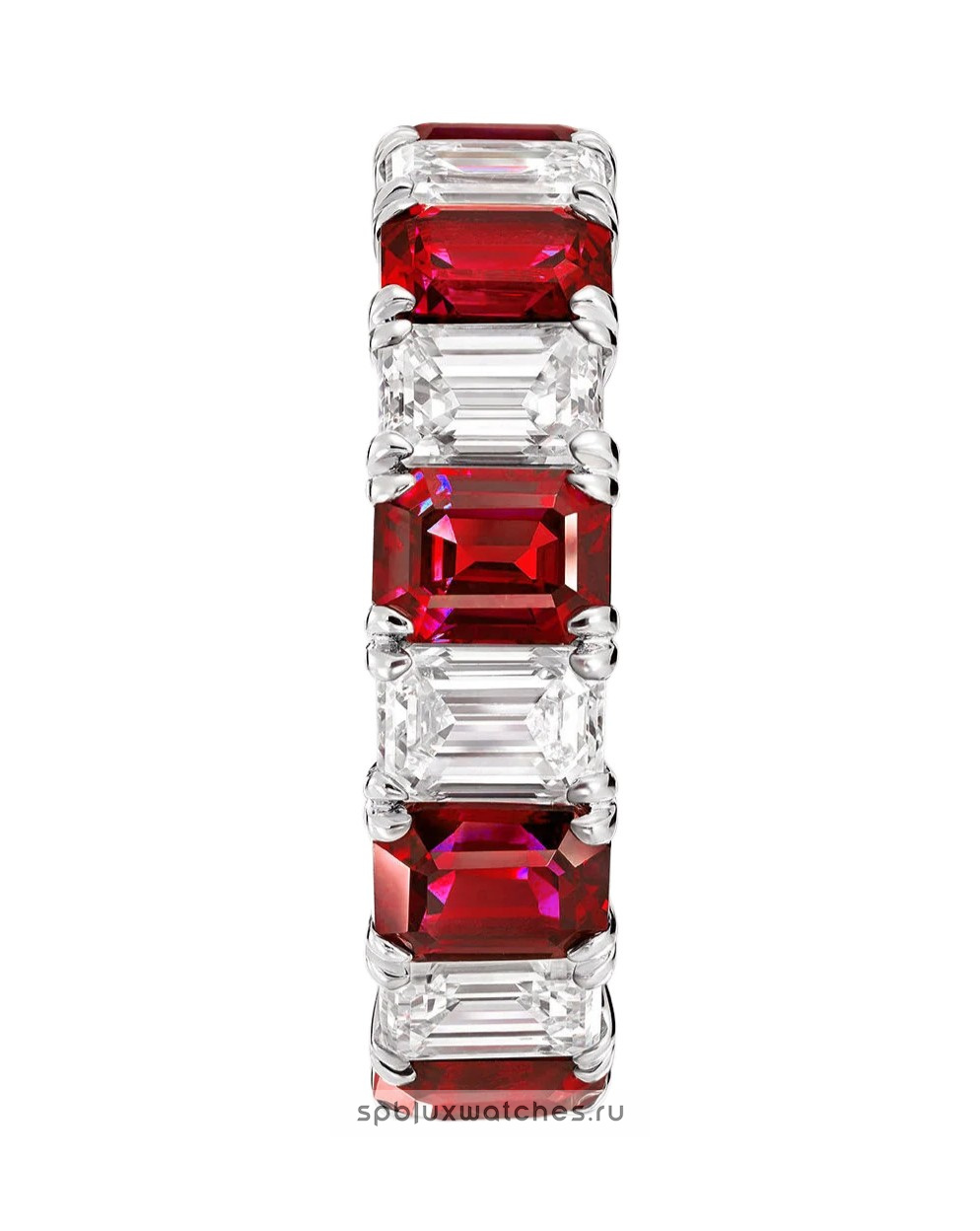 Обручальное кольцо Graff Classic Graff Emerald Cut Ruby and Diamond Wedding Band RER1032