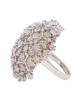 Авторское изделие. Кольцо "No Name" из белого золота с бриллиантами
