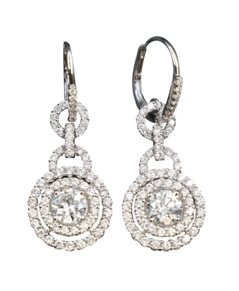 Авторское изделие. Серьги "No Name" из белого золота с бриллиантами